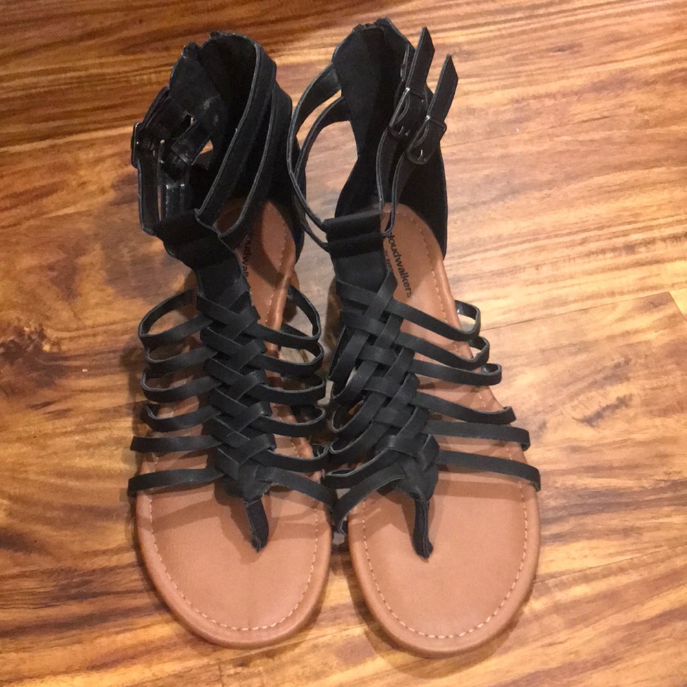 Black gladiator sandals